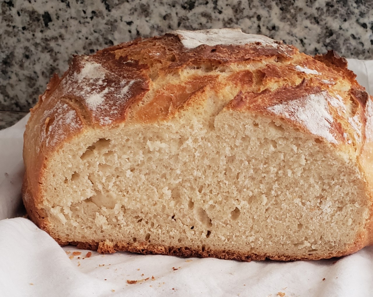 Boule Bread Loaf Cut